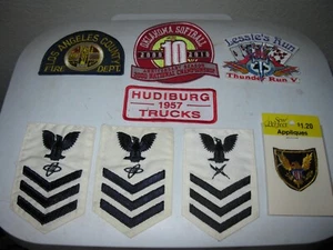 Patch Lot cloth sports- military- motorcycle & automotive OS & Used 8 items - Picture 1 of 14