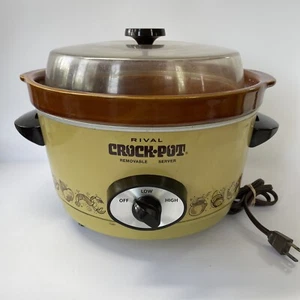 *VINTAGE* Rival 3350 5 Quart Crock-Pot Slow Cooker Removable Stoneware Tested👍 - Picture 1 of 8