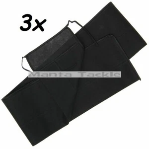 NEU 3 x gewebte Tuchrute Taschen 12 Fuß Karpfen Angeln Meer 2 Stck. Abschnitt Tasche Ärmel - Bild 1 von 1