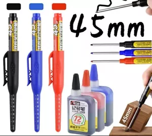 JUEGO DE 3 PIEZAS Impermeable Cabeza Larga Plumín Agujero Profundo Marcadores Pluma Azulejo Carpintero - Imagen 1 de 6