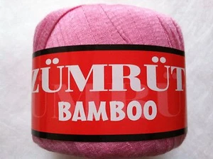FEZA ZUMRUT 100% Bamboo Pink Soft Ribbon Tape Yarn 50gr 38yds - Picture 1 of 3