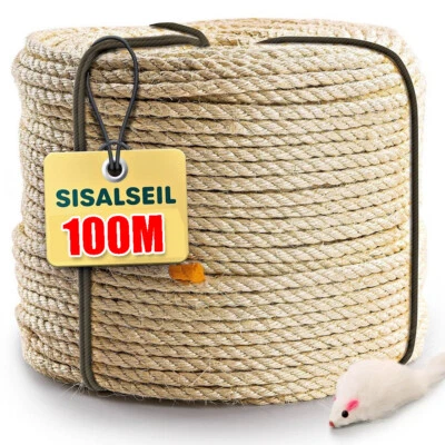 100M Kratzbäume Sisalseil Sisal Schnur Leine 8mm Kratzbaum Kratzb Sisalschnur - Bild 1 von 4