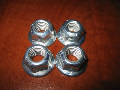 KRAFTWERKTURBO Four (4) ) HEX FLANGE LOCK NUT M10 X 1.5 ZINC PLATED STEEL 15mm wrench size