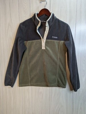 Suéter Columbia Mujer Pequeño Verde Cuarto Cremallera Botón a Presión Ligero Damas Foto 1 de 4