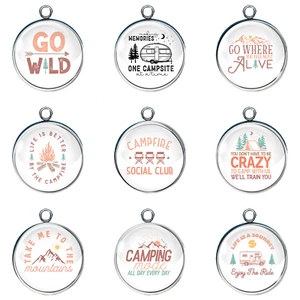 Camping Glas Cabochon Charms, Schmuckherstellung Charms - Bild 1 von 21