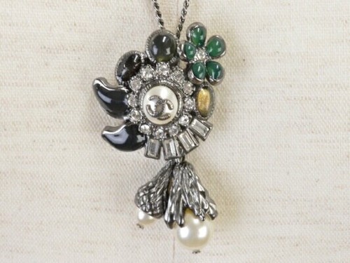 Collana CHANEL Coco Mark A11A accessori floreali metallo resina strass