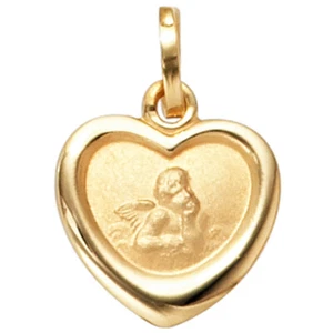 JOBO Kinder Anhänger Engel Schutzengel 333 Gold Gelbgold mattiert Kinderanhänger - Picture 1 of 1
