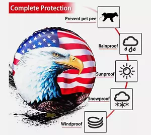 14" American Flag Spare Tire Cover Fit Jeep Wrangler Rv SUV Truck Travel Trailer - Picture 1 of 9
