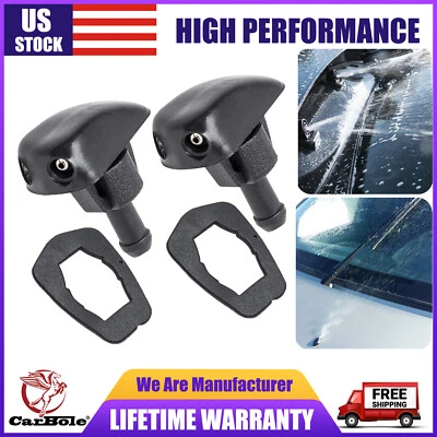2x Plastic Car Auto Window Windshield Washer Spray Sprayer Nozzle For Ford BMW - Image 1 of 4