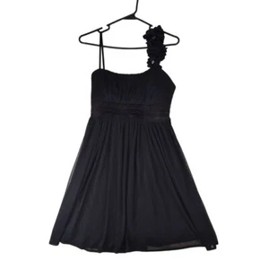 City Triangles Goth Whimsy Black Dress Womens Medium Slip On Floral Shoulder - Picture 1 of 11