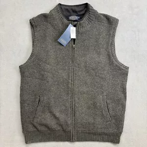 Pendleton Shetland Washable Wool Full zip Vest Men's SZ XL Olive Green - Picture 1 of 10