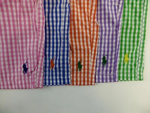 Polo Ralph Lauren Gingham kariert Reisende Bademode Badehose Shorts $ 69-79 Pony neu mit Etikett - Bild 1 von 11