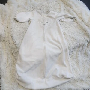 Carter's white lamb fleece long sleeve sleep sack 6-9 months size medium - Picture 1 of 4