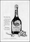 1975 Tattinger chardonay de champagne bottle grapes vintage photo Print Ad ads26