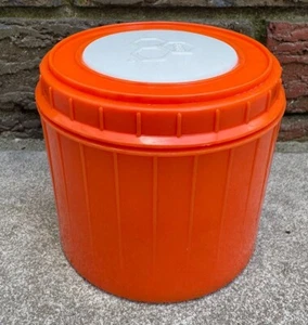 Vintage BEE PLASTICS INC L530 Thermos Amoco stazione di servizio memorabilia 5,4 once arancione - Foto 1 di 9