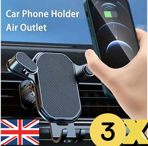 Universal Car Phone Holder Air Vent Mount Stand for 4.7-6.7 Smartphone GPS 3x UK - Picture 1 of 5