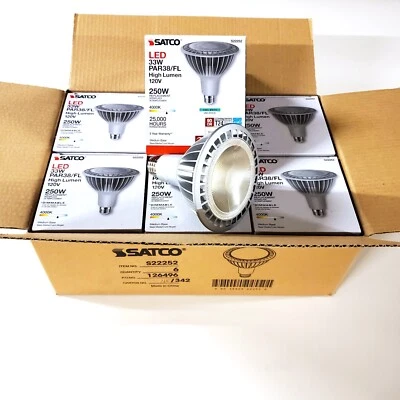 [CASE OF 6] SATCO 33W 3000Lm 4000K PAR38 Dimmable LED Floodlight Bulb E26 S22252 - Image 1 of 4