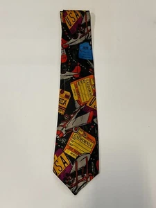 FloRence & K Inc Air Mickey Flight and Travel Graphic Necktie - Picture 1 of 12