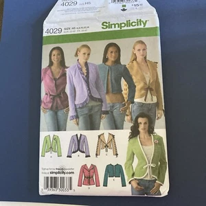 Simplicity 4029 Misses Jackets Bolero Blazer ruffled trim size 6-14 Uncut - Picture 1 of 7
