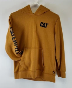 Caterpillar CAT Hoodie Hooded Sweatshirt Caramel Embroidered Youth Size L 14/16 - Picture 1 of 14