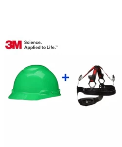 3M H-700 H-800 Series Green Hard Hat-Four Point Ratchet Suspension - Picture 1 of 7
