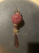 Vintage Red Beaded Sequin Red Gem Ball Ornament