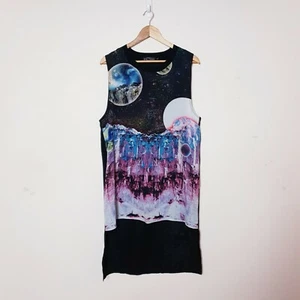 Evil Twin dress Womens S Small Black Abstract Hi Low Tank Dress - Picture 1 of 5