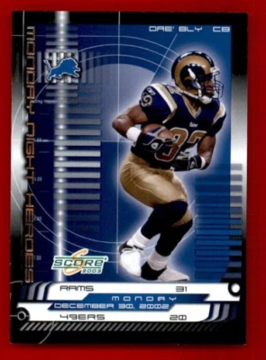 2003 Score Monday Night Heroes #MN17 Dre Bly. - Image 1 of 2