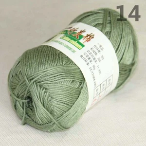 1ball×50g Soft Natural Smooth Bamboo Cotton hand Knitting Yarn 914 Pale Olive - Picture 1 of 24