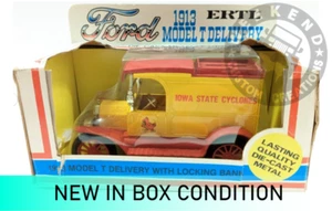 ERTL 1913 FORD MODEL T DELIVERY TRUCK BANK IOWA STATE CYCLONES 1986 RARE NIB - Picture 1 of 5