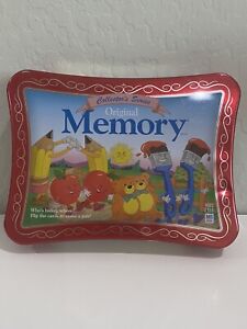 Vintage 1990 Original Memory Game Milton Bradley Complete In Collectors Tin Box
