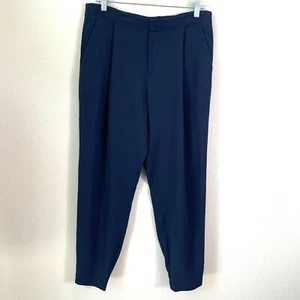 Vince Womens Size 10 Navy Joggers Pleated Dress Pants Ankle - Picture 1 of 9