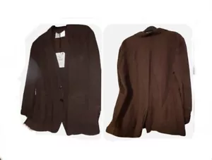 Zara Studio chocolate brown oversized blazer 💯 cotton size on label xs/s &M/L - Picture 1 of 12