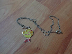 VINTAGE BUZBY CHARACTER BT BRITISH TELECOM MASCOT ENAMEL BADGE NECKLACE RARE - Picture 1 of 2