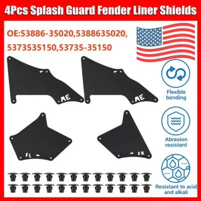 4Pcs Splash Guard for Toyota 4Runner Lexus GX460 GX470 2003-2022 Fender Liner Foto 1 de 4