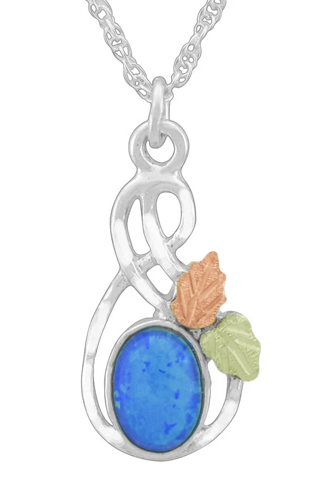 Colgante Dakota Black Hills oro sobre plata creado en laboratorio ópalo azul GSP 272 ARCO Foto 1 de 1