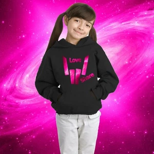 girls hoodie inspired by, share the love kids hoodie, share the love merch, pink - Picture 1 of 4