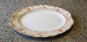 Royal Doulton ATHOL Burslem Oval serving platter tan orange red brown England - Picture 1 of 5