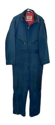 Vintage Walls Blizzard Pruf Insulated Coveralls XL Blue ZipLeg Heavyweight USA - Image 1 of 4