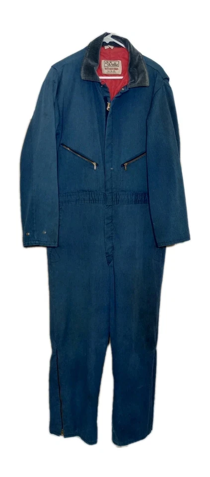 Vintage Walls Blizzard Pruf Insulated Coveralls XL Blue ZipLeg Heavyweight USA - Image 1 of 4
