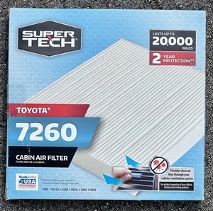 7260 SuperTech Cabin Air Filter for Toyota and Others - Picture 1 of 2
