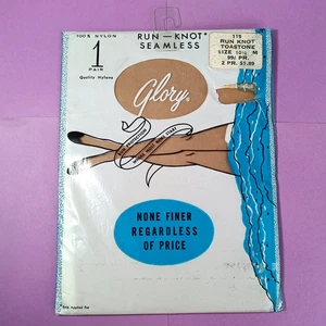 Glory Run Knot Seamless nylon stockings Toastone vintage size 10.5 M new unused - Picture 1 of 2