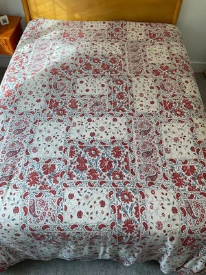 Ralph Lauren Kelsey Red Cream Blue Paisley Queen Duvet Cover + 2 pillow Shams - Image 1 of 4