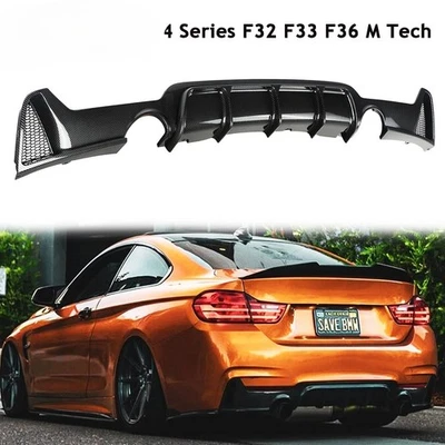Difusor de parachoques trasero para 14-20 BMW F32 F33 F36 4-Series 435i M Sport aspecto carbono Foto 1 de 4
