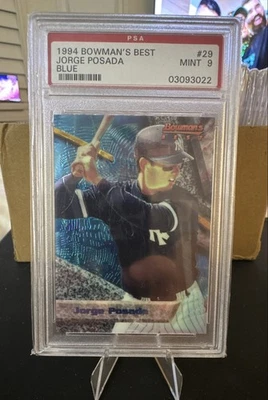 Хорхе Посада 1994 Bowman's Best синий радиоуправляемый No29 синий PSA 9 - Изображение 1 из 2