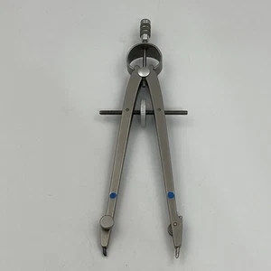 Vintage VEMCO Model L560 USA Compass Drafting Blue Dot 5” Arms 6.5” Diameter - Picture 1 of 9