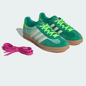 adidas Gazelle Indoor JI2715 Semi Court Green Cream White Women's Size - Picture 1 of 12