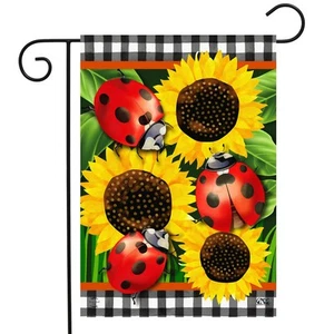 Bandera de jardín de verano Briarwood Lane Ladybugs y girasoles - Imagen 1 de 4