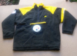 Vintage 90s Apex One x Pittsburgh Steelers 1/4 Zip Puffer Jacket Black Gr. XL - Bild 1 von 9