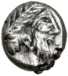 Phoenicia, Arados AR Obol "Marine Deity / Galley on Waves" Extremely Fine - Picture 1 of 5